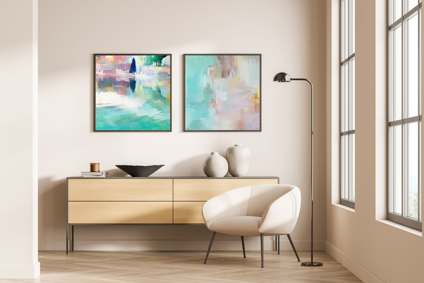 Art Wall (2 Canvas Prints) - Serene Waters #1, Whisper #2