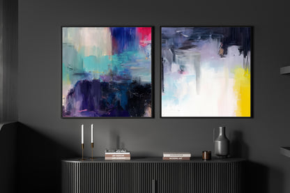 Art Wall (2 Canvas Prints) - Dark Lake #1, After Rainfall #2