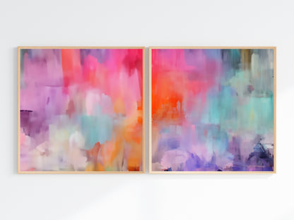 Art Wall (2 Canvas Prints) -  Bloom #1, Canary Skies #2