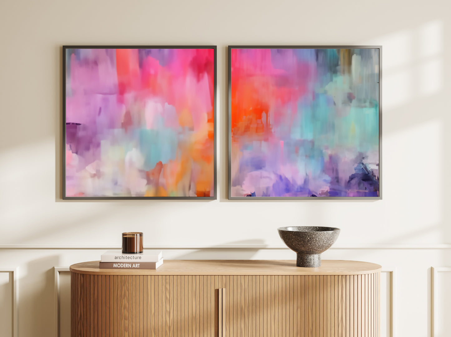 Art Wall (2 Canvas Prints) -  Bloom #1, Canary Skies #2