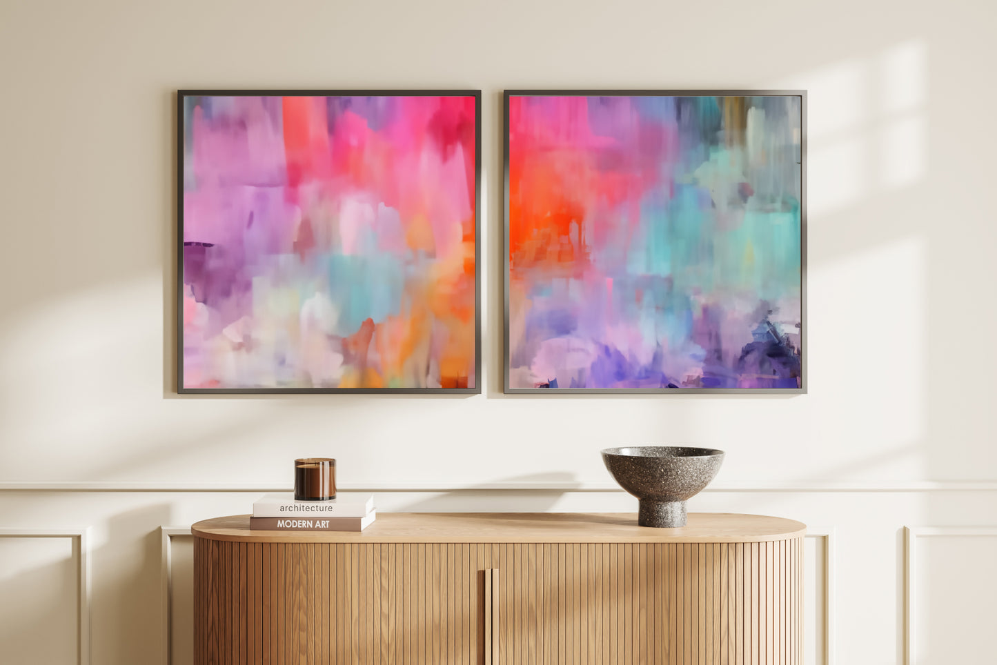 Art Wall (2 Canvas Prints) -  Bloom #1, Canary Skies #2