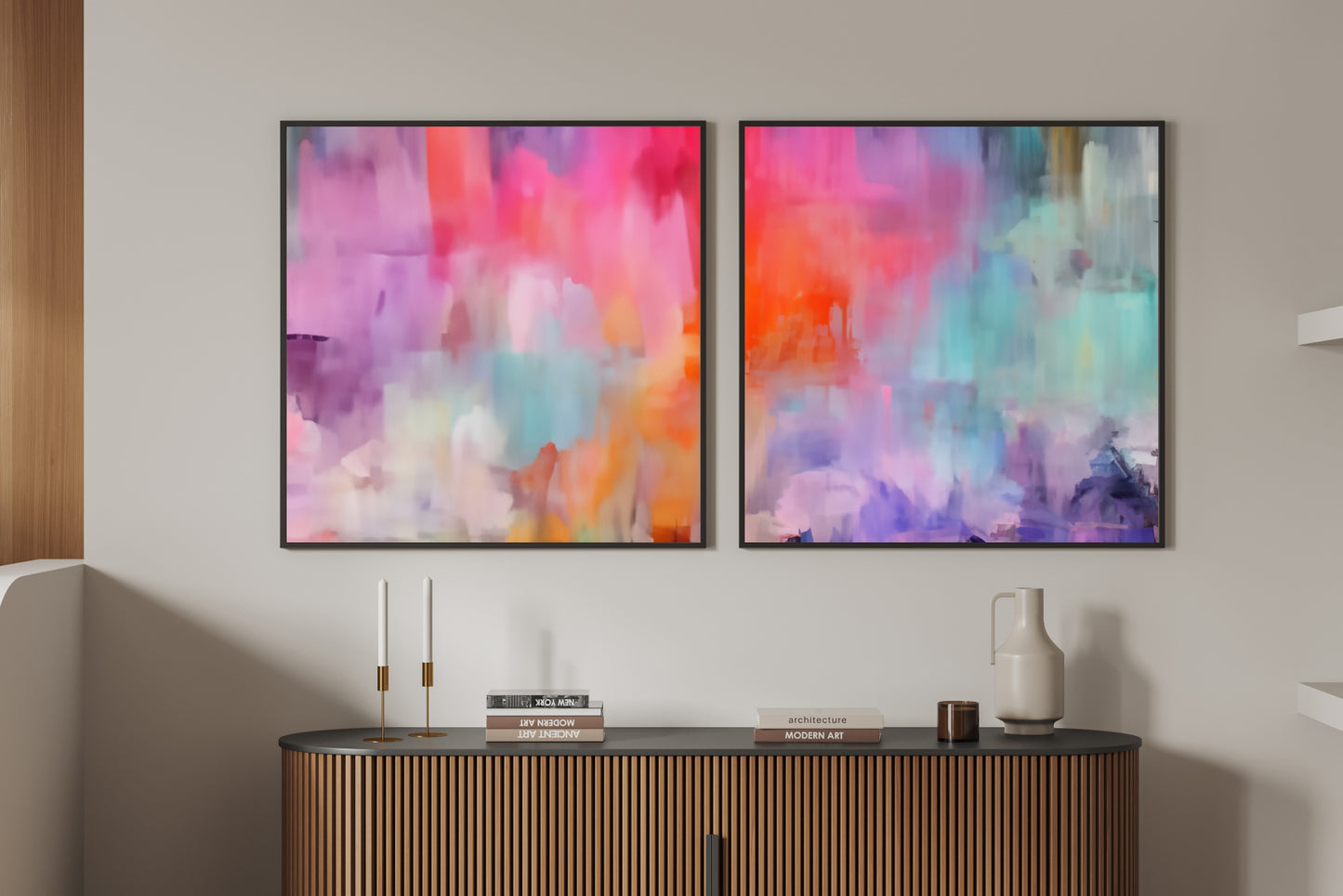 Art Wall (2 Canvas Prints) -  Bloom #1, Canary Skies #2