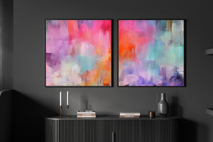 Art Wall (2 Canvas Prints) -  Bloom #1, Canary Skies #2