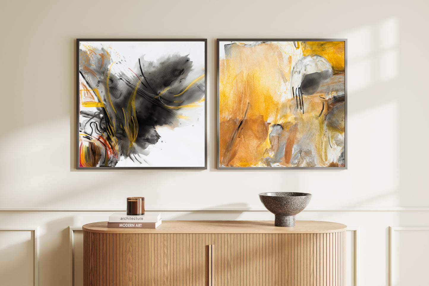 Art Wall (2 Canvas Prints) - Ashen Desert #1, Sandstorm #2