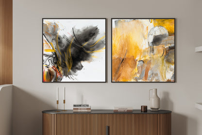 Art Wall (2 Canvas Prints) - Ashen Desert #1, Sandstorm #2