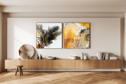 Art Wall (2 Canvas Prints) - Ashen Desert #1, Sandstorm #2