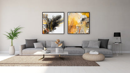 Art Wall (2 Canvas Prints) - Ashen Desert #1, Sandstorm #2