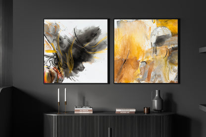 Art Wall (2 Canvas Prints) - Ashen Desert #1, Sandstorm #2