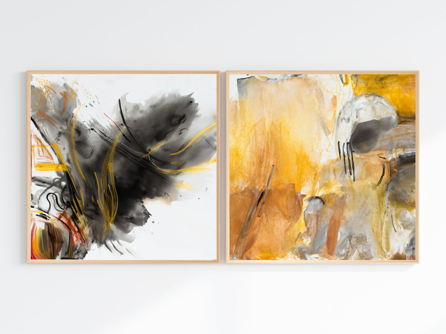 Art Wall (2 Canvas Prints) - Ashen Desert #1, Sandstorm #2