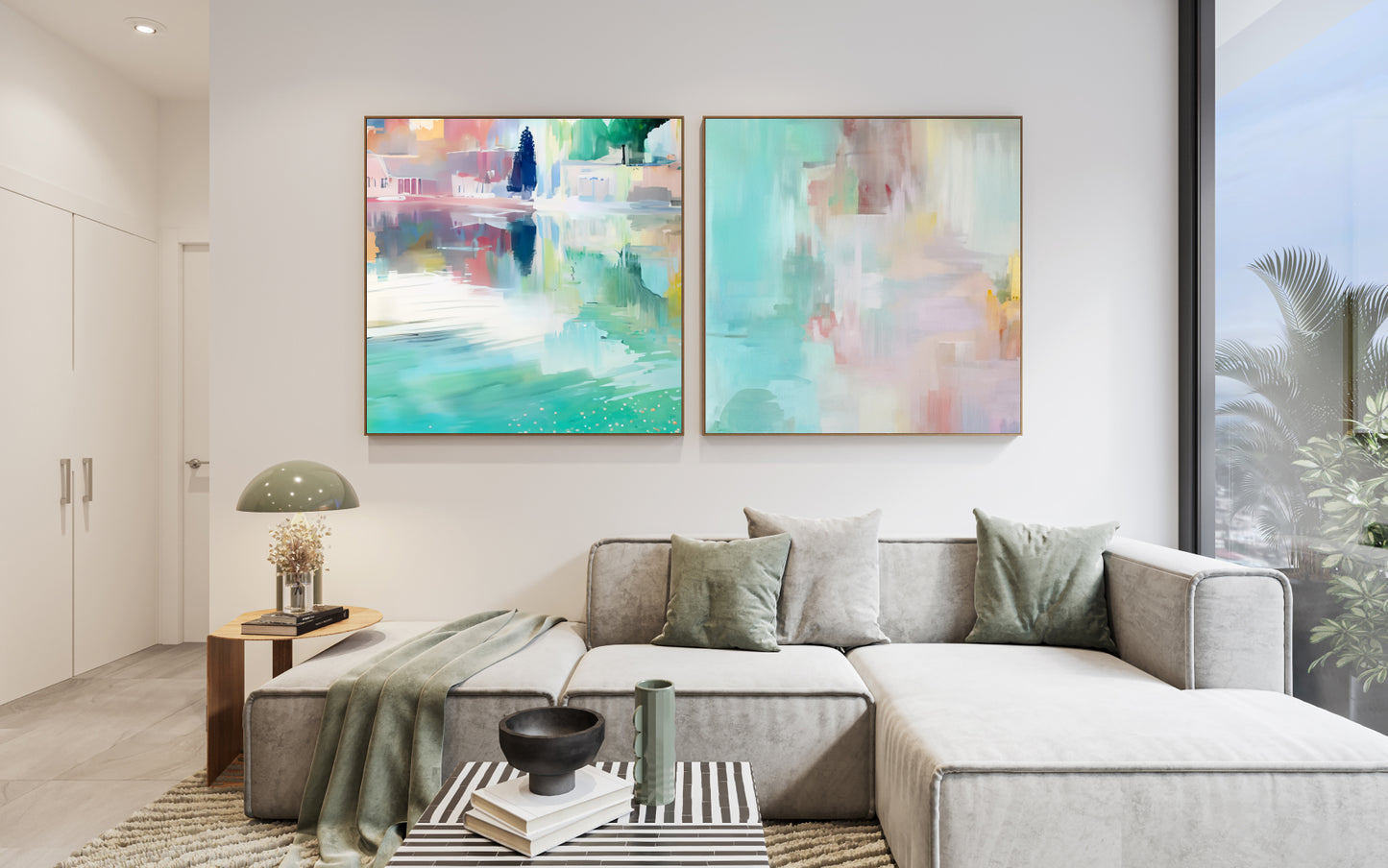 Art Wall (2 Canvas Prints) - Serene Waters #1, Whisper #2