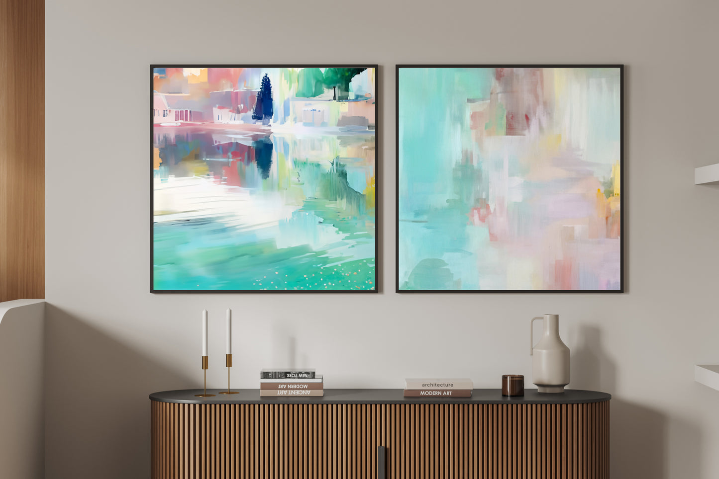 Art Wall (2 Canvas Prints) - Serene Waters #1, Whisper #2